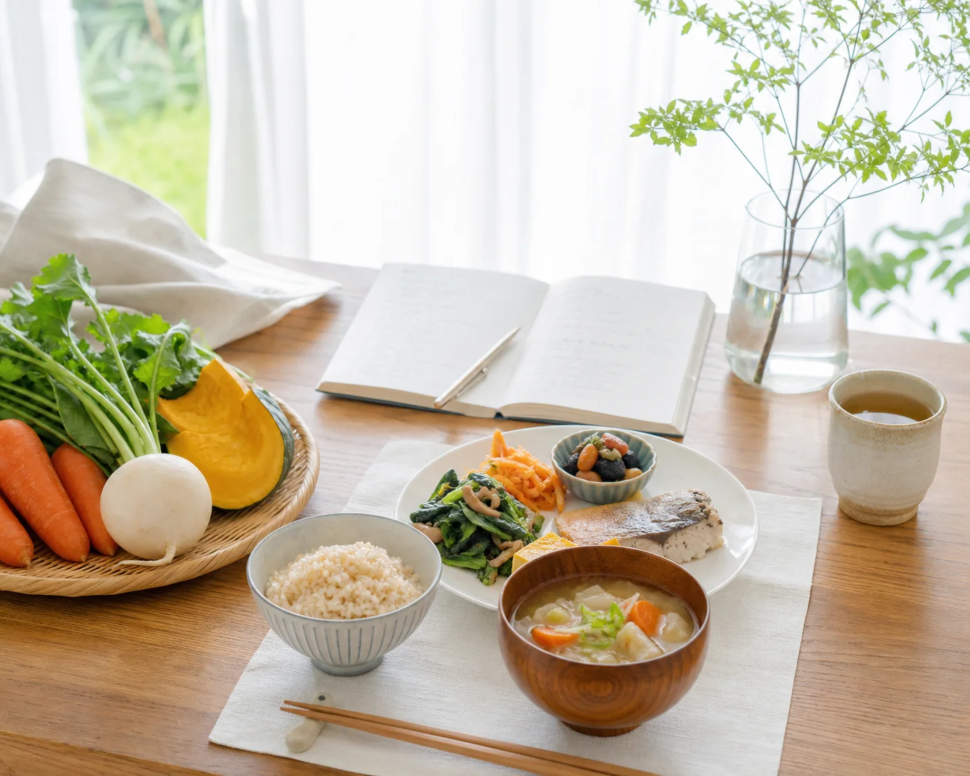 季節の食材と食事、献立を考えるノート