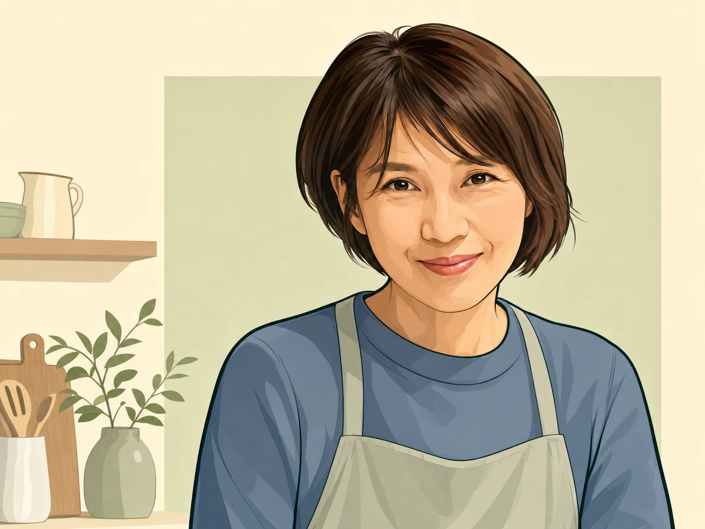 食養生カウンセリングを行うMiwaのイラスト